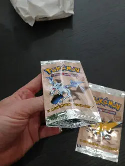 1999 Pokemon Fossil Booster Pack Aerodactyl & Zapdos, Opened Pack Empty Pact ART - Image 3