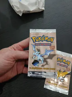 1999 Pokemon Fossil Booster Pack Aerodactyl & Zapdos, Opened Pack Empty Pact ART - Image 4