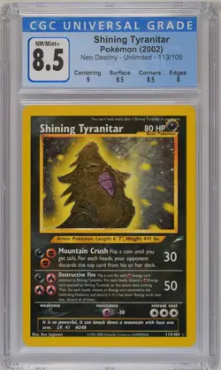 2002 Pokemon Neo Destiny Shining Tyranitar #113/105 CGC 8.5 - Image 1