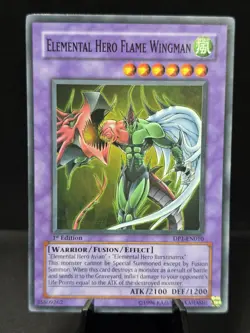 Yu-Gi-Oh! ELEMENTAL HERO FLAME WINGMAN 1st Edition DP1-EN010 LP-NM - Image 1