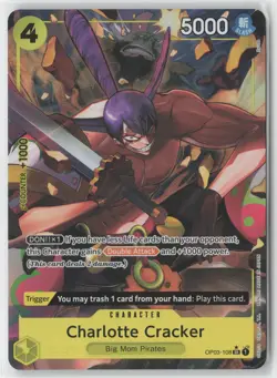 Charlotte Cracker Alt Art Foil OP03-108 SR One Piece TCG Premium Booster ENG - Image 1