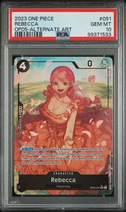 2023 ONE PIECE OP05-AWAKENING OF THE NEW ERA ALTERNATE ART #091 REBECCA PSA 10 - Image 1