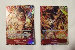 One Piece TCG Sabo OP05-007 & Portgas.D.Ace ST15-005 Illustration Box 5 NMT! - Image 1