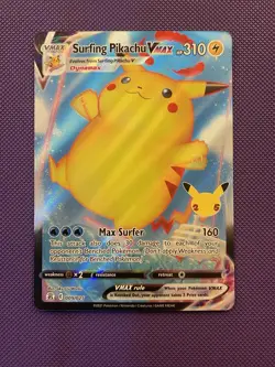 Surfing Pikachu Vmax 009/025 Celebrations NM Full Art Ultra Rare Pokemon Card - Image 1