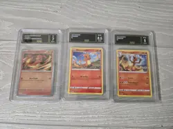 Lot Of 3 GMA Graded Pokemon Cards Charmander Charmeleon GO Scarlet & Violet - Image 1