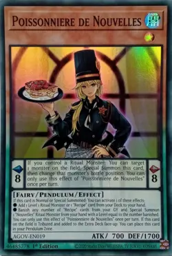 AGOV-EN019 POISSONNIERE DE NOUVELLES SUPER RARE 1ST EDITION YuGiOh CARD - Image 1