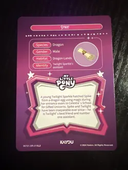 Kayou My Little Pony Card SR Spike INT03-SR-018L2 - Image 2
