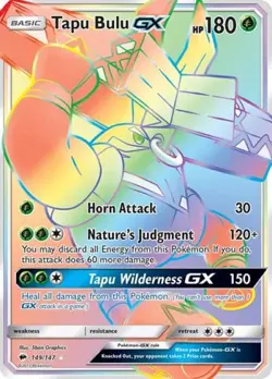 Pokemon Tapu Bulu GX (Secret) LP 1st Edition Normal SM - Burning Shadows - Image 1