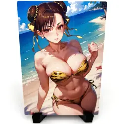 Street Fighter Chun-Li Sexy Anime Waifu Girl Doujin Lewd Goddess Story Art Card - Image 1