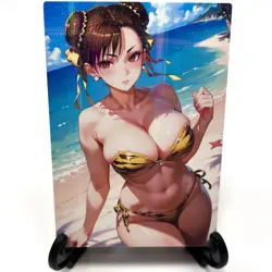 Street Fighter Chun-Li Sexy Anime Waifu Girl Doujin Lewd Goddess Story Art Card - Image 2