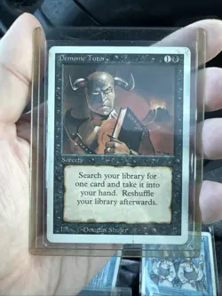 Magic the Gathering Revised Edition Demonic Tutor Sorcery Light Play Condition - Image 1