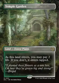 1 x Temple Garden - Borderless - Lorwyn Eclipsed - NM-Mint - MTG - Image 1