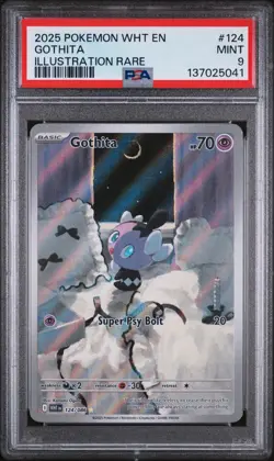 GOTHITA #124 ILLUSTRATION RARE 2025 POKEMON WHT EN WHITE FLARE PSA 9 MINT - Image 1