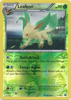 Leafeon - 6/108 - Rare - Reverse Holo PL/MP, English Pokemon Dark Explorers - Image 1