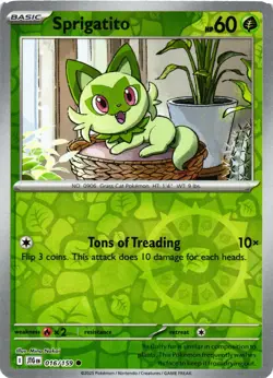 Pokemon TCG Sprigatito 016/159 Journey Together Reverse Holo NM - Image 1