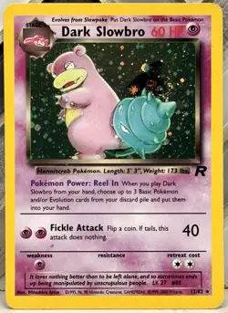 Pokemon TCG Dark Slowbro Unlimited Holo Rare 12/82 Vintage 2000 Team Rocket MP - Image 1