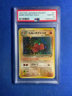 1997 P.M. Pokemon Japanese Rocket Dark Dugtrio-Holo RARR PSA 10 - Image 1