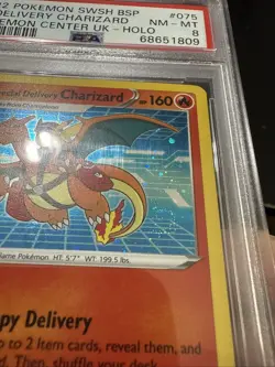 SWIRL 2022 Pokemon SWSH Promo Special Delivery Charizard #SWSH075 Holo PSA 8 - Image 2