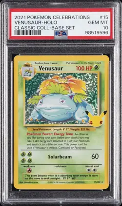 2021 POKEMON CELEBRATIONS CLASSIC COLL #15 VENUSAUR-HOLO PSA 10 - Image 1