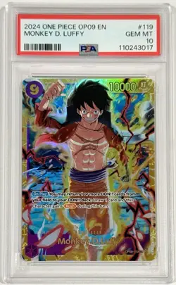2024 One Piece Monkey D. Luffy OP09-119 Emperors Secret Rare PSA 10 Gem Mint - Image 1