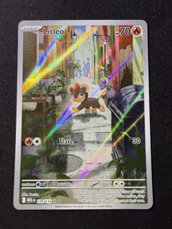 Pokemon TCG Litleo IR 139/132 Illustration Rare Pokemon Card Mega Evolution - Image 1