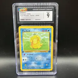 CGC 9 MINT Psyduck Team Rocket 1st Edition 65/82 Pokemon Card Vintage - Image 1