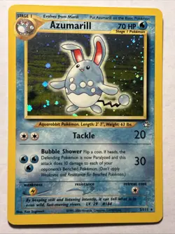 Azumarill - #2/111 Neo Genesis Holo Unlimited Rare Vintage Card Pokemon TCG NM - Image 1