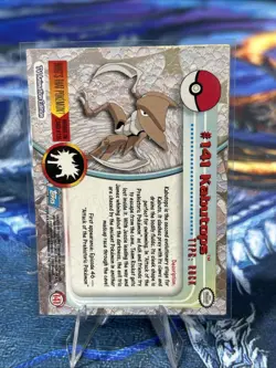 Pokemon 2000 Topps Chrome Kabutops #141 Good Condition Non Holo Blue Logo Card - Image 5