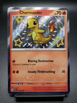 Pokemon TCG Charmander 109/091 Paldean Fates Baby Shiny Rare Card - Image 1