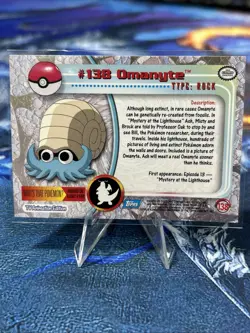 Omanyte #138 -Pokemon Topps Card TV Animation Series 3 - Non Holo - Blue Logo LP - Image 2