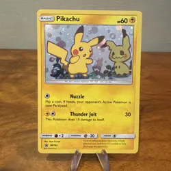 Pokemon Pikachu TCG Sun & Moon SM162 Holo Promo Card LP - Image 1