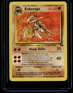 Kabutops 24/62 Fossil Rare English Pokemon Card - Image 1