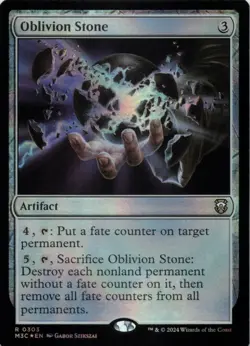 MTG Oblivion Stone (Ripple Foil) Foil NM MH3 Commander - Image 1