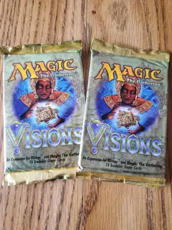 MAGIC THE GATHERING Lot of Two (2) VISIONS Factory Sealed Booster Packs - Image 1