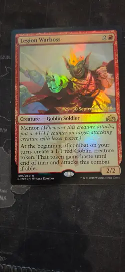 MtG Legion Warboss Foil Prerelease Promo - Image 1