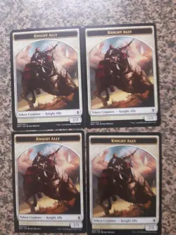 MTG - 4 x Knight Ally token - Battle for Zendikar - Image 1