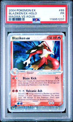 PSA 1 2004 Pokemon EX Team Magma vs Team Aqua Blaziken EX Holo Foil 89/95 - Image 1