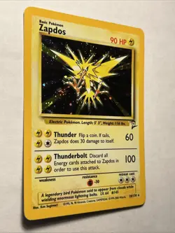 2000 Pokemon TCG Base Set 2 ZAPDOS 20/130 Holo Rare Care Vintage WOTC NEAR MINT - Image 3