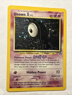 Unown A #14/75 Neo Discovery Unlimited Pokemon TCG Holo Rare Card Vintage LP - Image 1