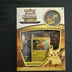 Pokemon TCG Shining Legends Pikachu Pin Collection (3 Booster Packs) 2017 - Image 1