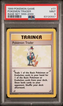 1999 POKEMON BASE SET 1999-2000 "4TH PRINT" #77 POKEMON TRADER PSA 9 - Image 1