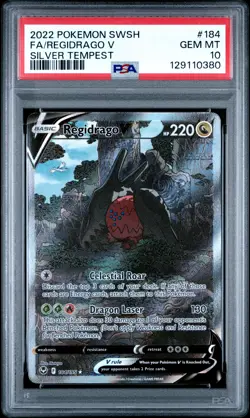 2022 POKEMON SWORD & SHIELD SILVER TEMPEST #184 FULL ART/REGIDRAGO V PSA 10 - Image 1