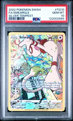 2022 POKEMON SWORD & SHIELD SILVER TEMPEST #TG10 FULL ART/SMEARGLE PSA 10 - Image 1