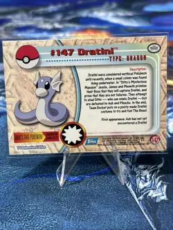 2000 Topps Pokemon TV Animation Series 3 Dratini Blue Logo #147 - Image 3