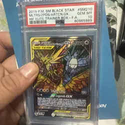 2019 Pokemon Moltres Zapdos Articuno GX Black Star Promo Elite ETB PSA 10 - Image 1