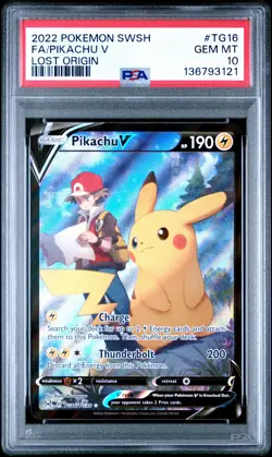 Pokemon TCG Pikachu V TG16/TG30 Lost Origin Trainer Gallery Ultra PSA 10 - Image 1