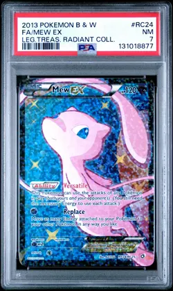 2013 POKEMON B&W LEGEND TREASURES RADIANT COLL #RC24 FULL ART/MEW EX PSA 7 - Image 1