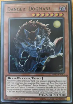 YuGiOh Danger! Dogman! Super Rare 1st Edition SOFU-EN083 NM - Image 1