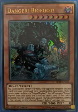 YuGiOh Danger! Bigfoot! Ultra Rare 1st Edition MP19-EN136 - Image 1