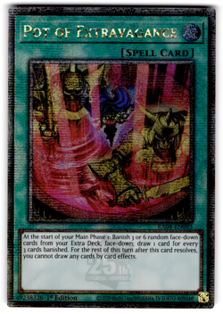 YUGIOH POT OF EXTRAVAGANCE QUARTER CENTURY SECRET RARE NM RA04-EN093 - Image 1